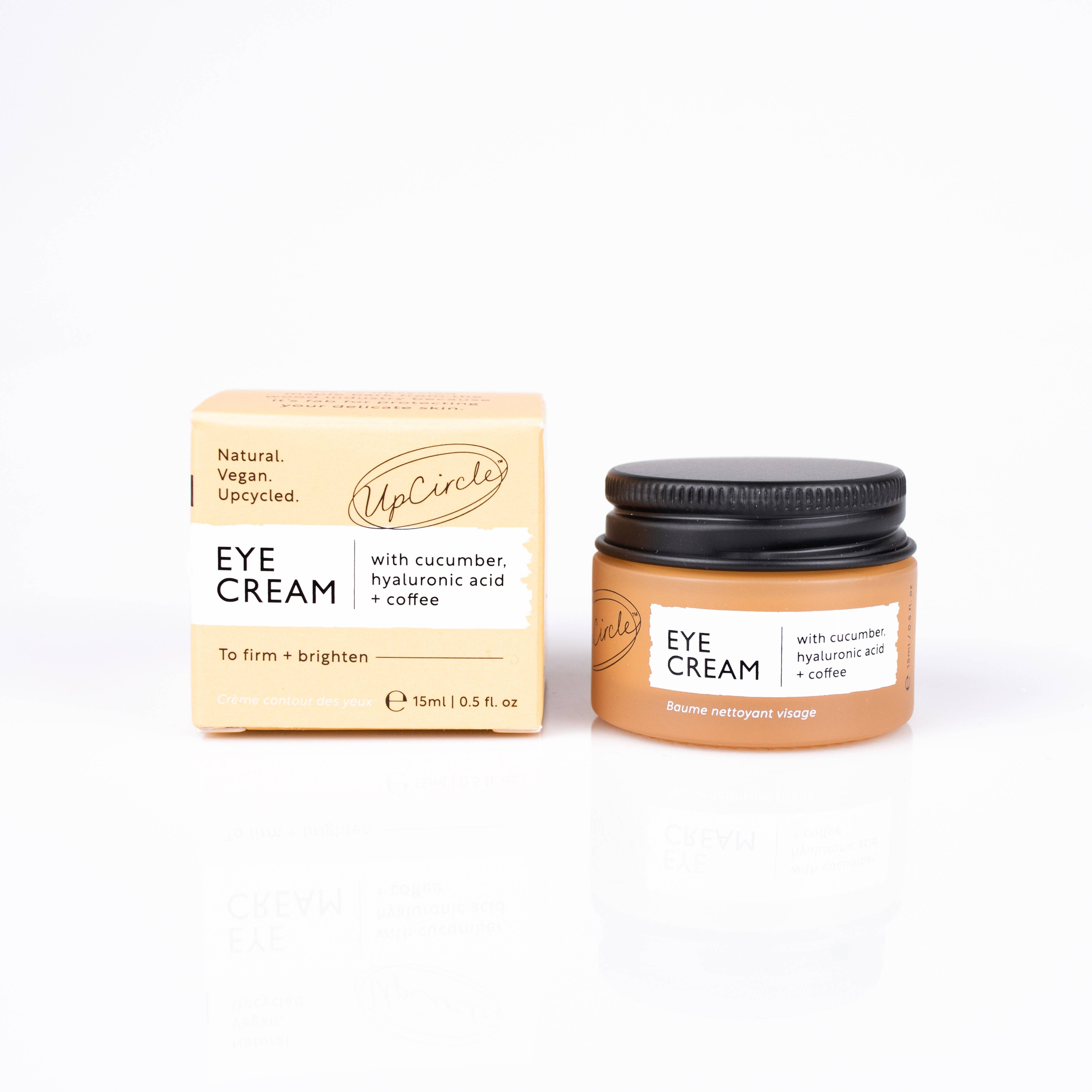 UpCircle Vegan Eye Cream with Cucumber, Hyaluronic Acid + Coffee 15ml
