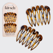 Kitsch French Hair Combs 2pc Set - Tort
