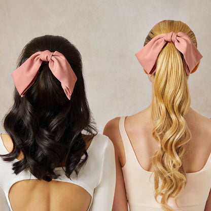 Kitsch Recycled Fabric Bow Hair Clip - Rosewood