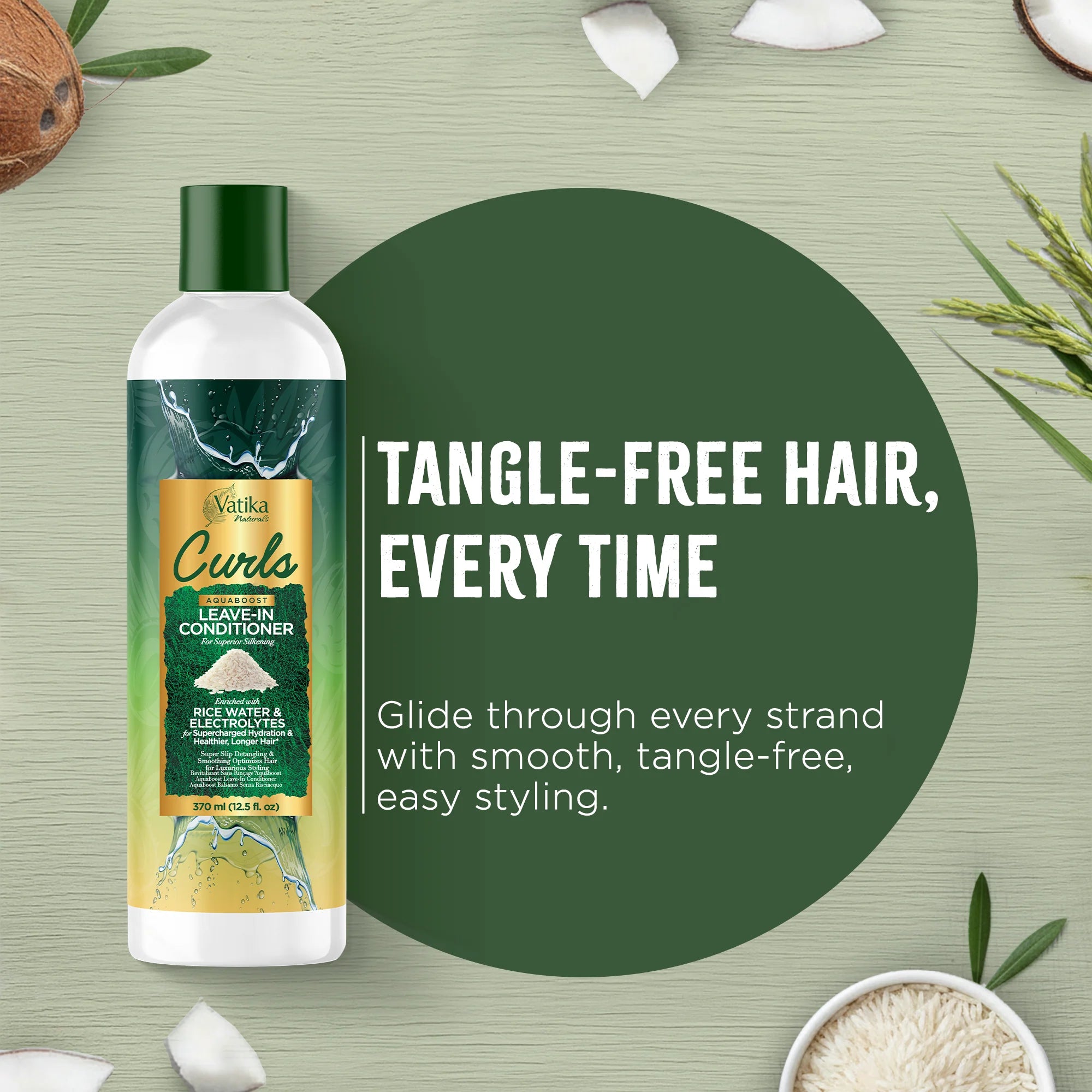 Dabur Vatika Naturals Curls Aquaboost Leave-In Conditioner 370ml