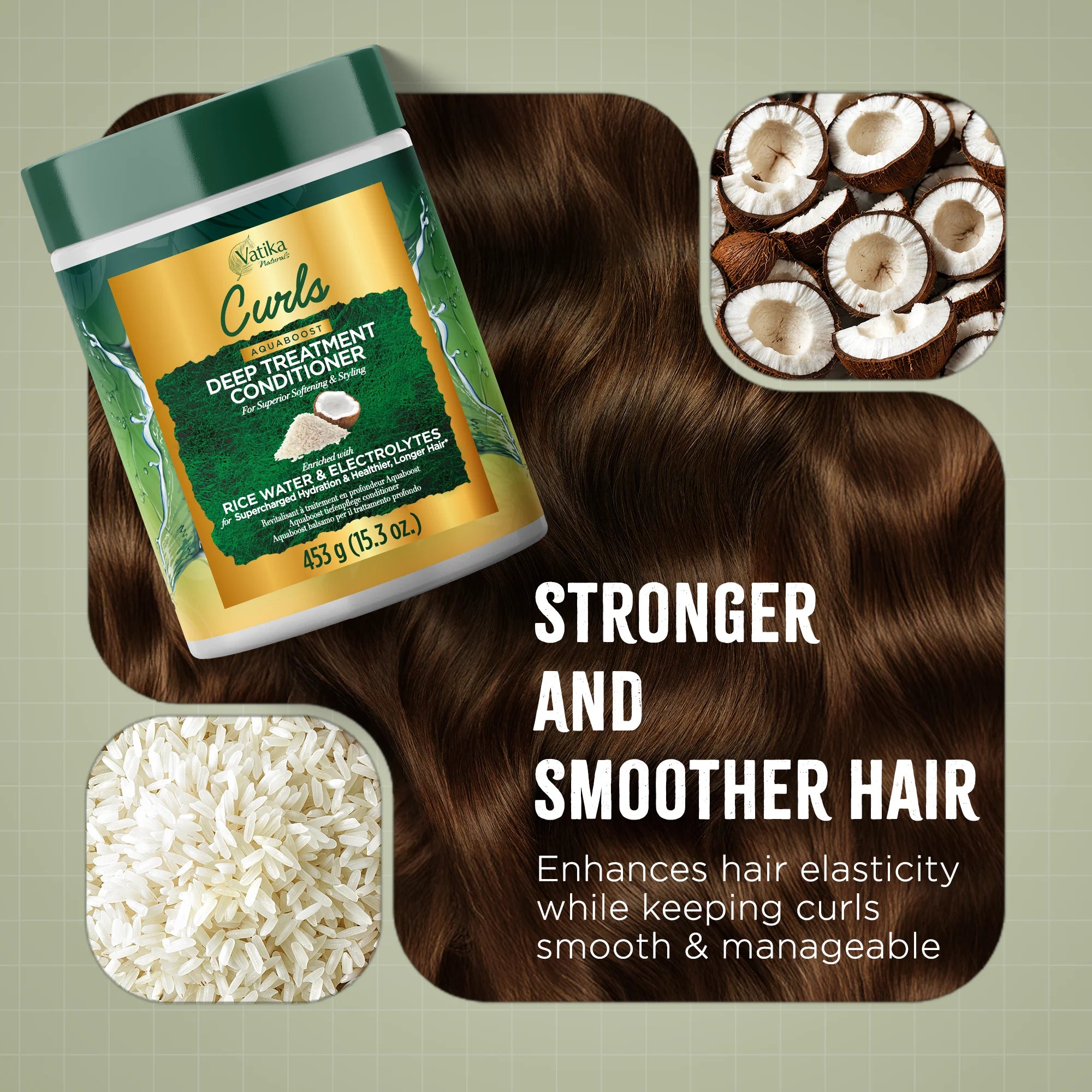 Dabur Vatika Naturals Curls Aquaboost Deep Treatment Conditioner 453g