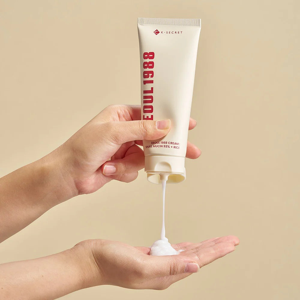 K-Secret Seoul 1988 Cream: Snail Mucin 93% + Rice 100ml