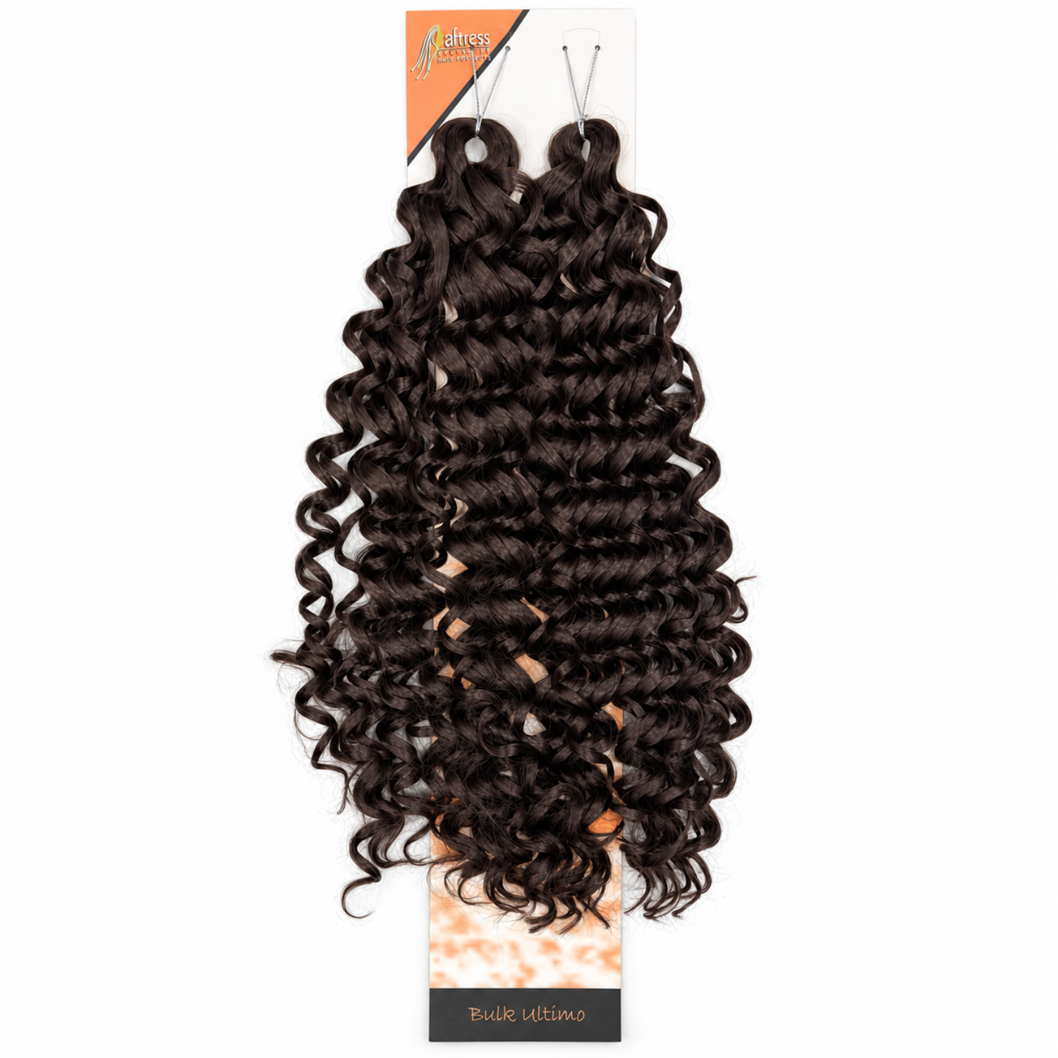 Aftress Bulk Ultimo Casino Bulk Curly Braiding Hair in Colour 4 Medium Brown, with voluminous defined curls for creating natural-looking braids and protective styles.