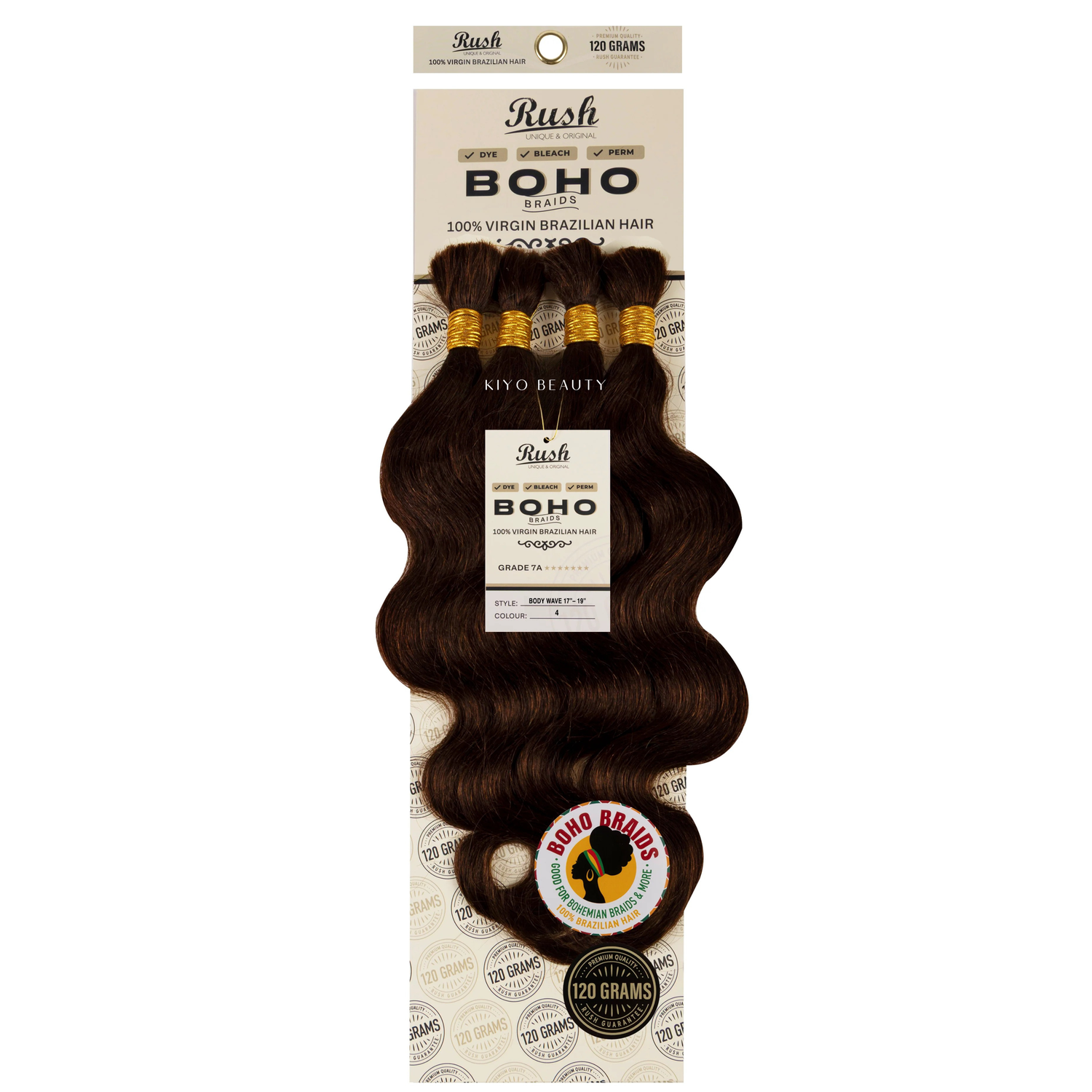 Rush 100% Virgin Brazilian Boho Braids Body Wave Bulk 17-19"