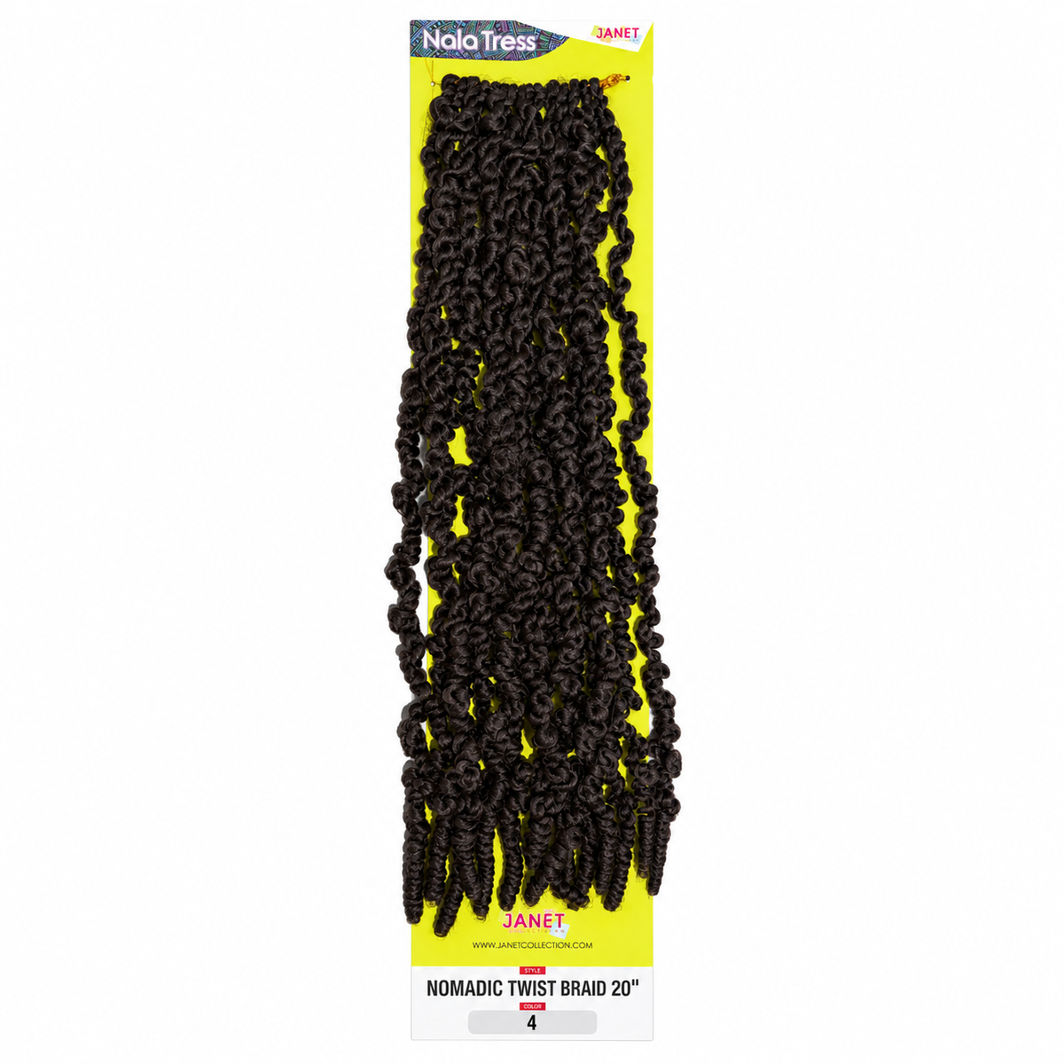 Janet Collection Nala Tress Nomadic Twist Braid 20" in colour medium brown