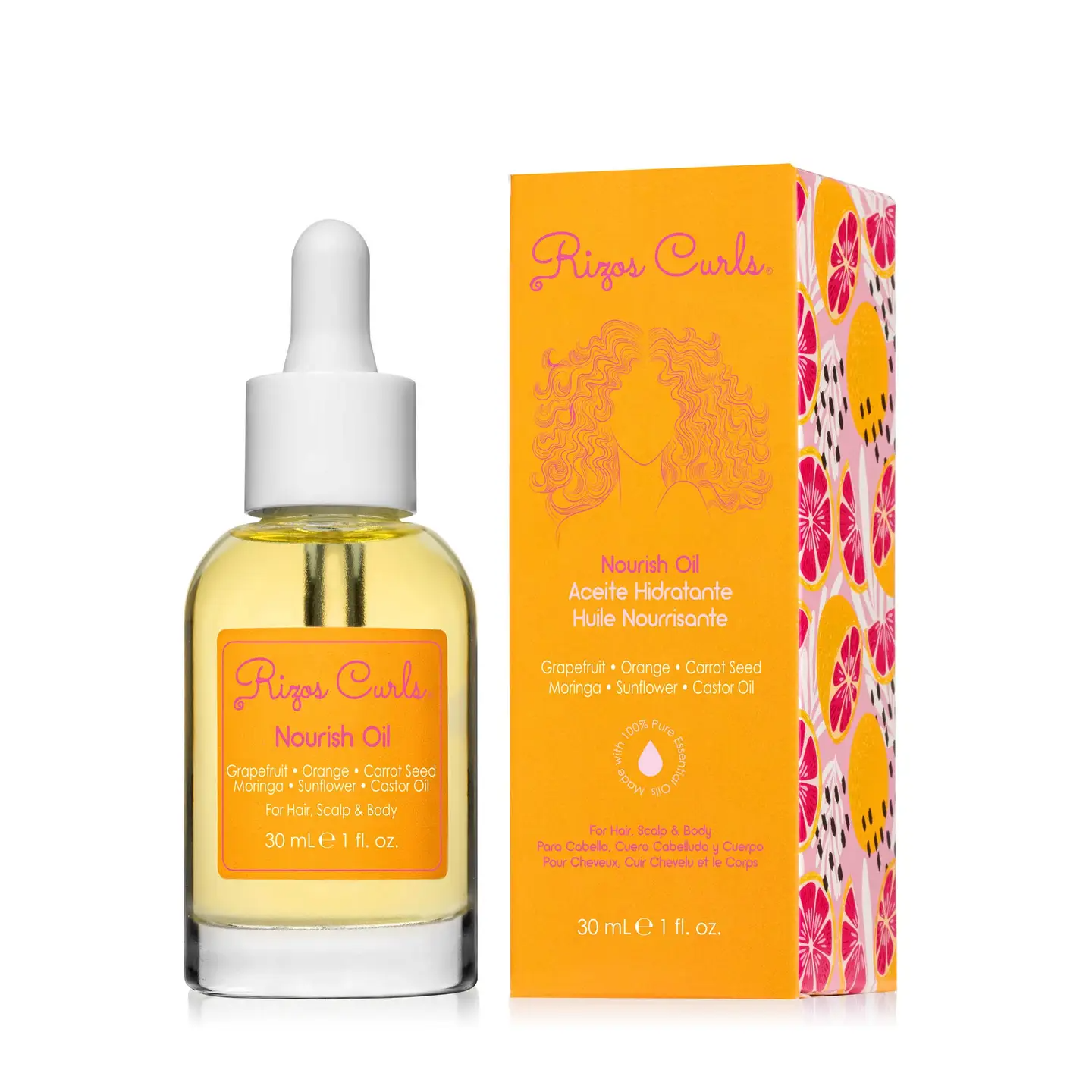 Rizos Curls Nourish Oil for Hair, Scalp & Body 1oz