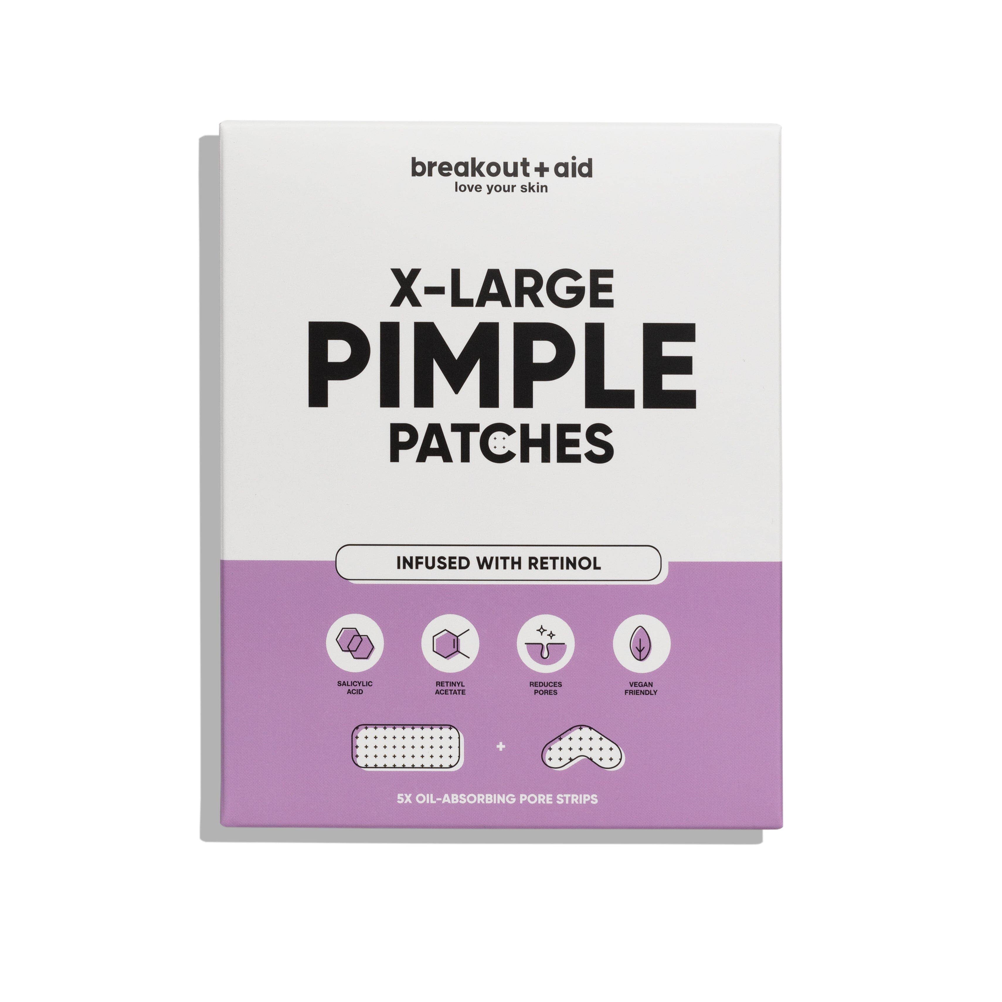 BreakoutAid X-Large Pimple Patches Infused with Retinol & Salicylic acid 5 Strips