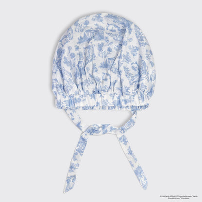 Bridgerton x Kitsch Breathable Satin Bonnet in Garden Toile