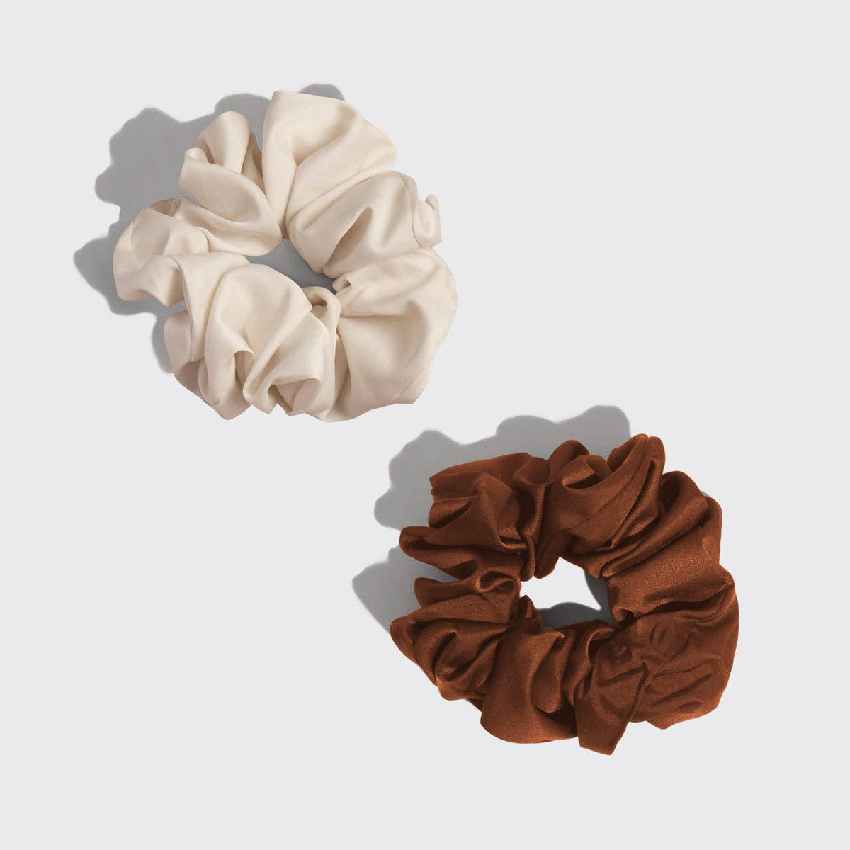 Kitsch Cream & Camel Oversized Scrunchies - 2pc