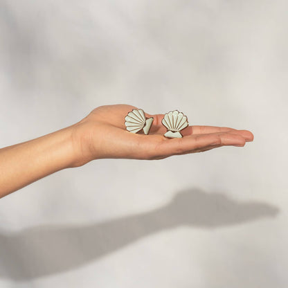 Kitsch Metal Clam Shell Hair Clip 2pc Set - Gold &amp; Pearlized Cream
