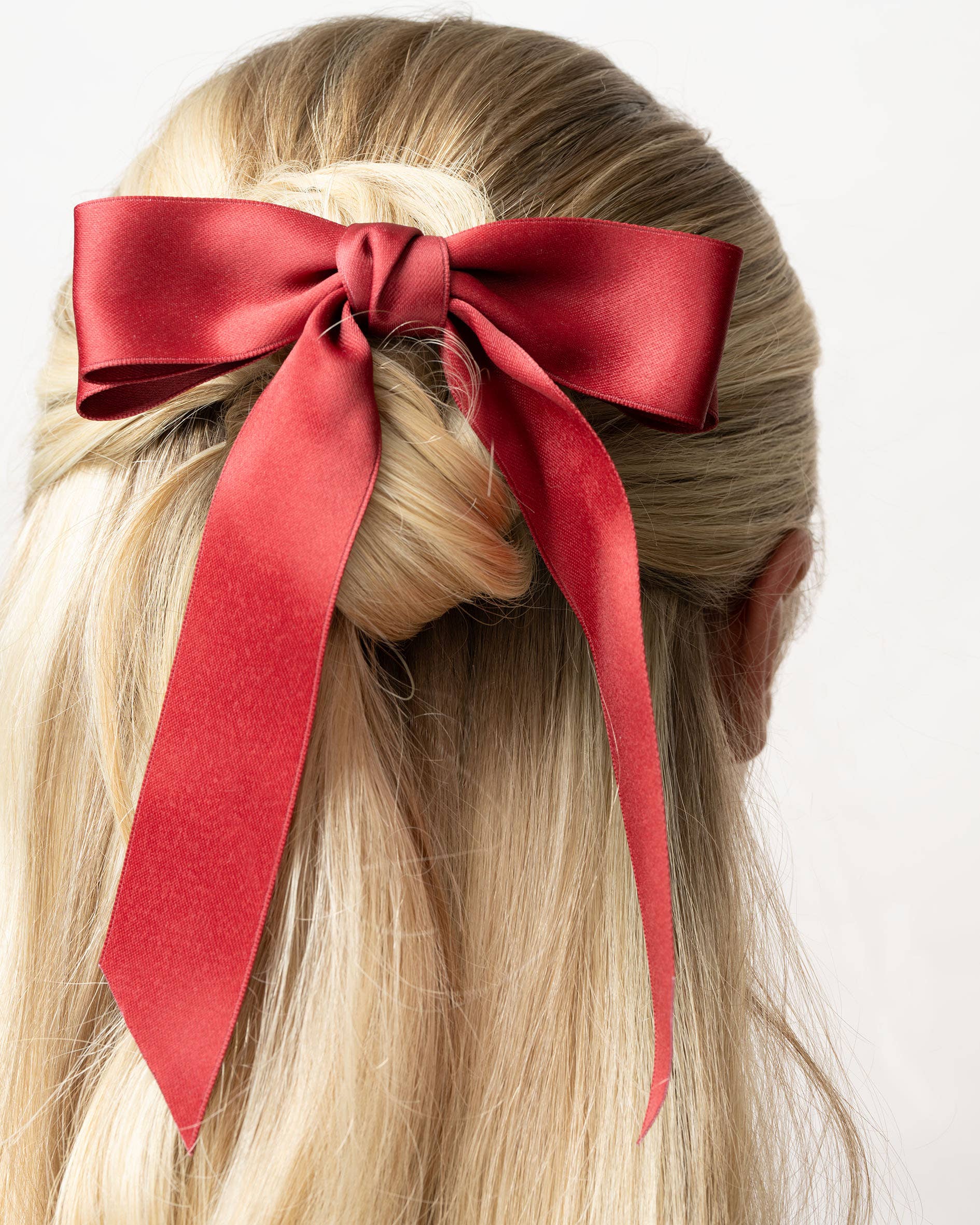 Brushworks Satin Hair Bow Duo – Red & Black