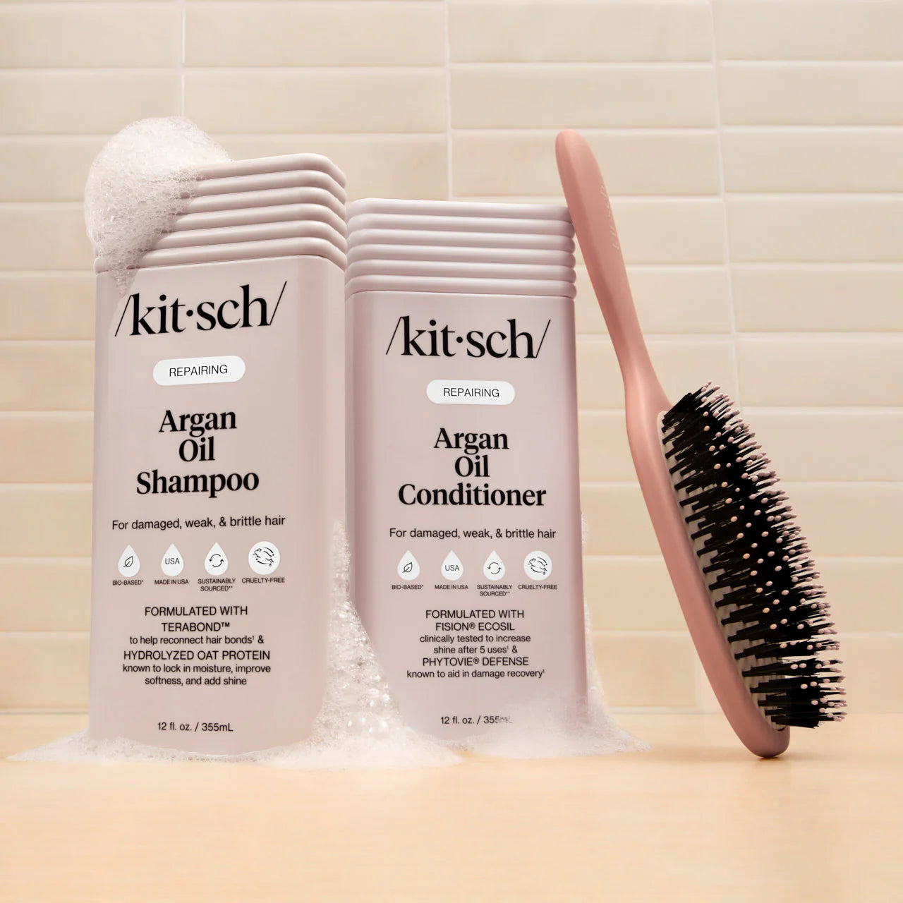 Kitsch Repairing Argan Oil Shampoo & Conditioner Bottle Duo - 2pc