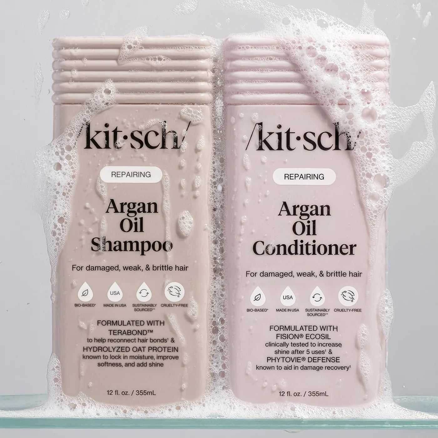 Kitsch Repairing Argan Oil Shampoo & Conditioner Bottle Duo - 2pc