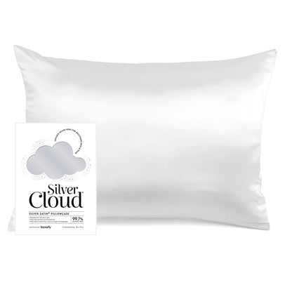 Silver Cloud Satin Pillowcase Infused With Silver Ions - White