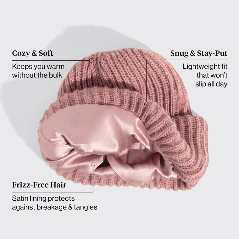 Kitsch Glazey™ Satin-Lined Beanie - Blush