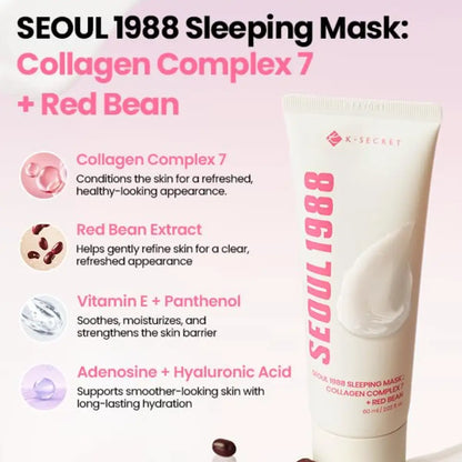 K-SECRET SEOUL 1988 Sleeping Mask Collagen Complex 7 + Red Bean 60ml