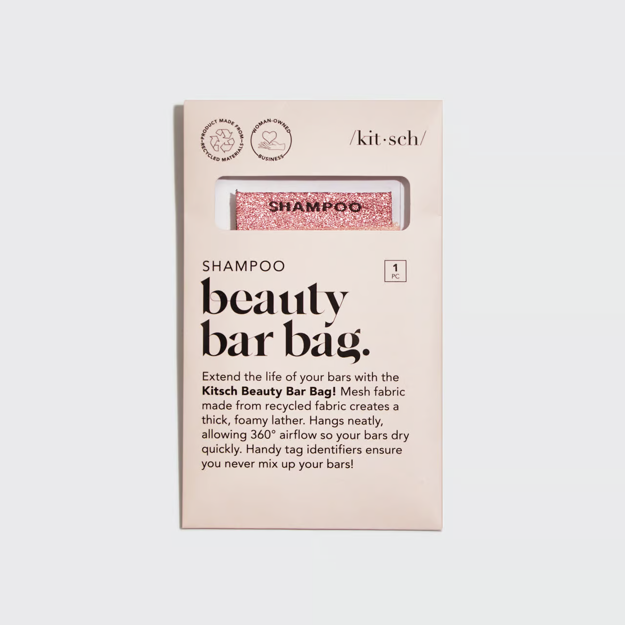 Kitsch shampoo bar bag in blush