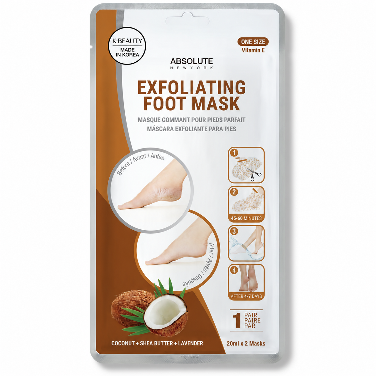 Absolute New York Exfoliating Foot Mask 1 Pair