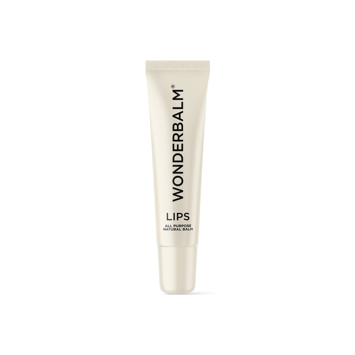 Tube of Wonderbalm lip balm on a white background