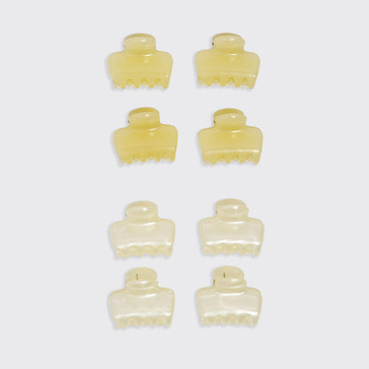 Kitsch Mini Jelly Cloud Clips 8pc Set - Pearlized Cream &amp; Butter Yellow