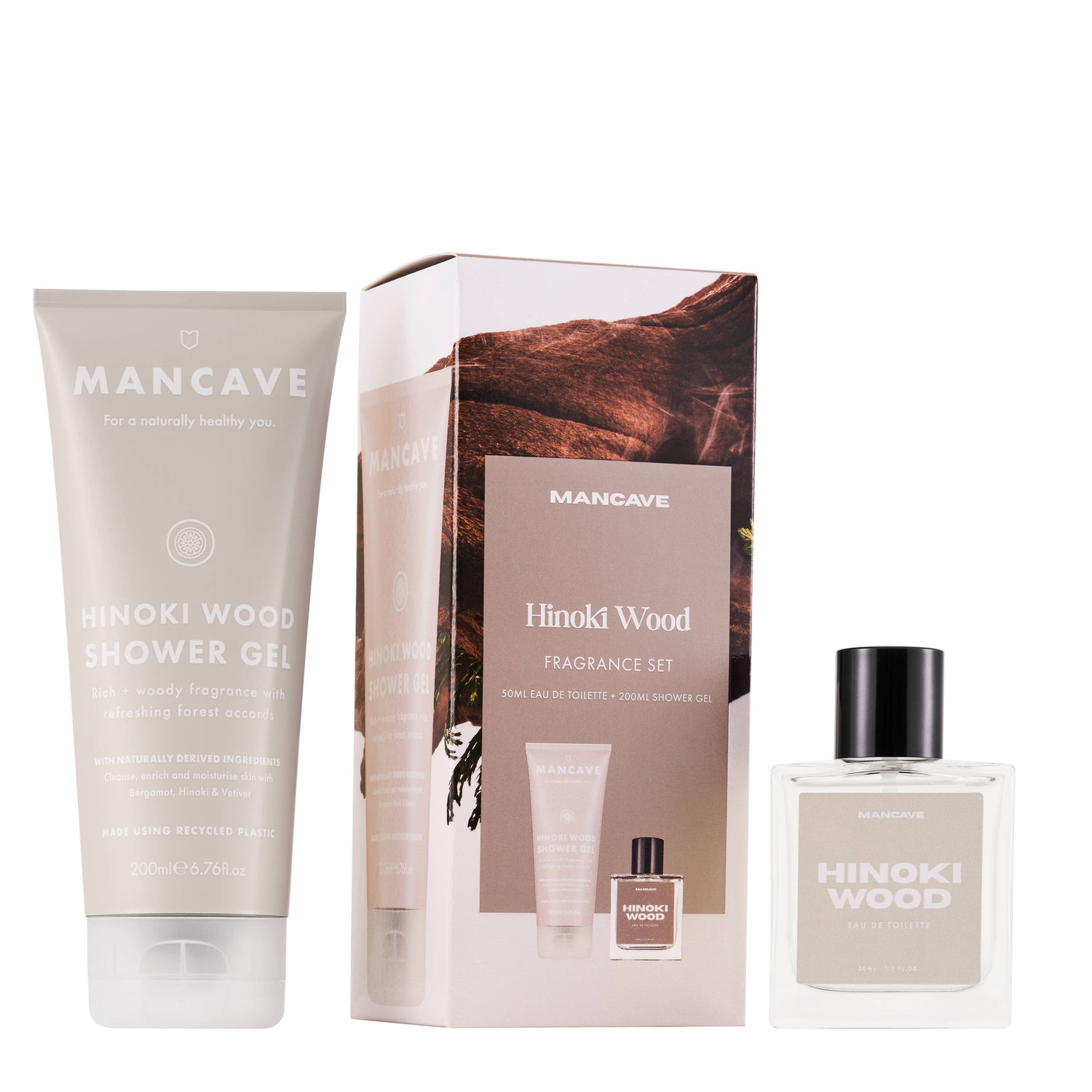 ManCave Hinoki Wood Shower Gel &amp; Fragrance Set - 2pc
