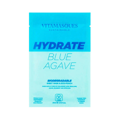 Vitamasques Hydrate Blue Agave Biodegradable Face Sheet Mask