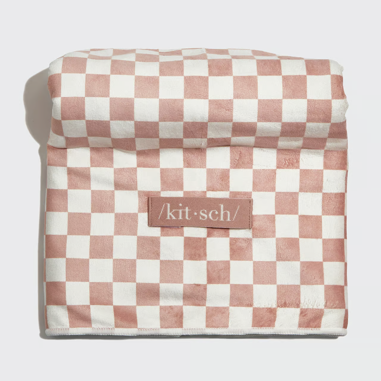 Kitsch XL Quick-Dry Hair Towel Wrap- Terracotta Checker