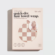 Kitsch XL Quick-Dry Hair Towel Wrap- Terracotta Checker