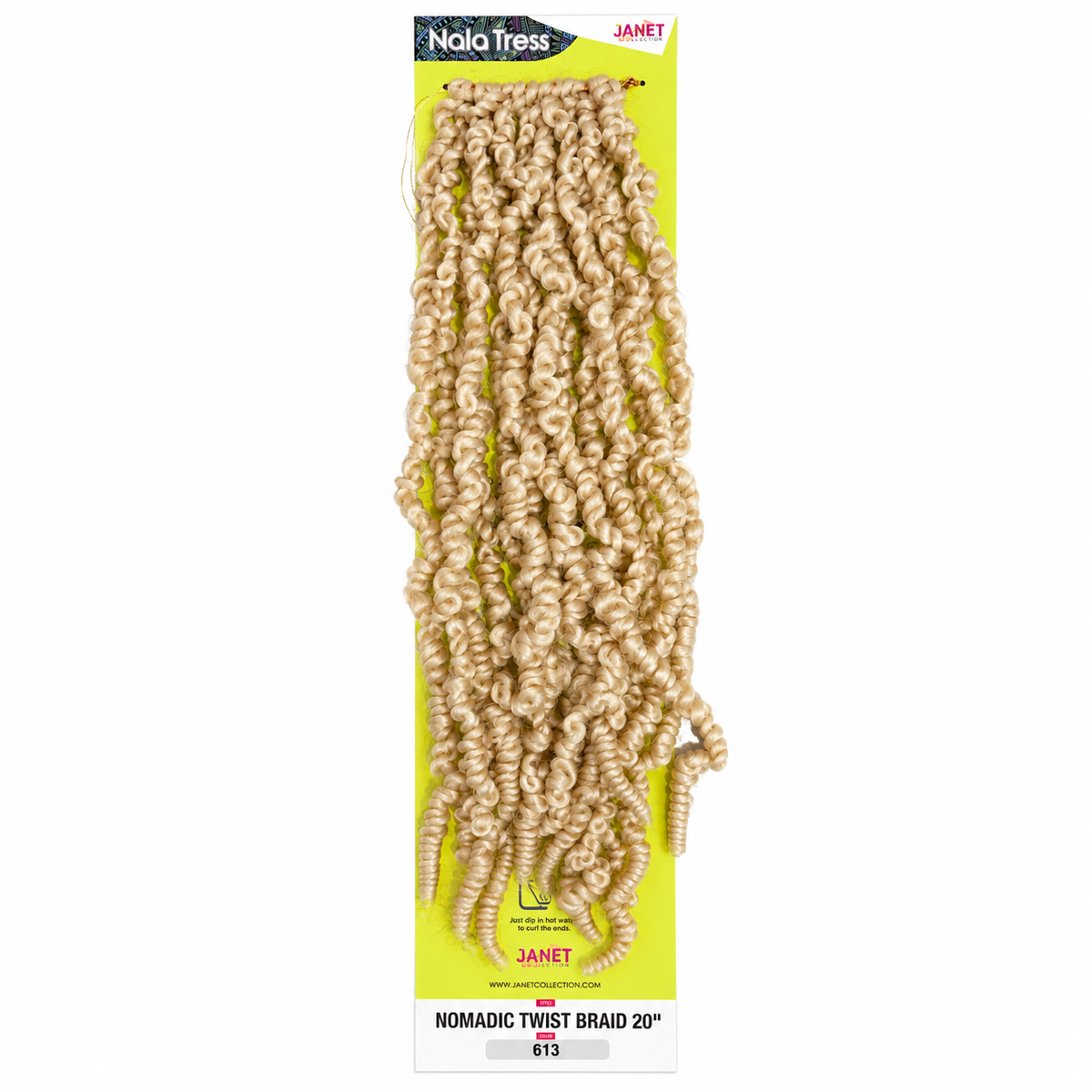 Janet Collection Nala Tress Nomadic Twist Braid 20" in colour 613 Light Blonde