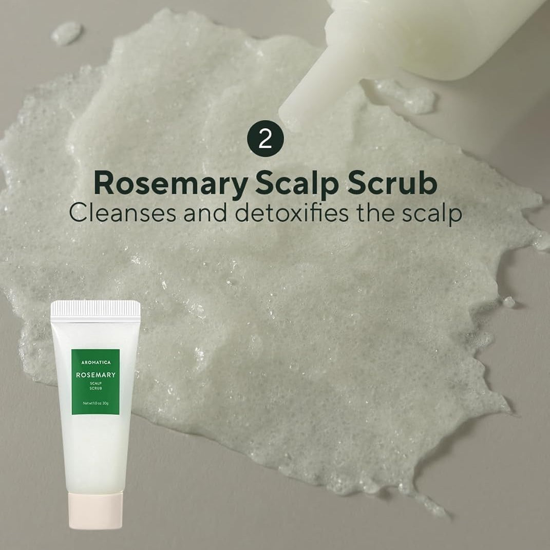 Aromatica Rosemary Scalp Scaling Trial Kit (With Mini Wooden Hair Brush)