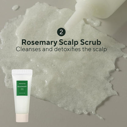 Aromatica Rosemary Scalp Scaling Trial Kit (With Mini Wooden Hair Brush)