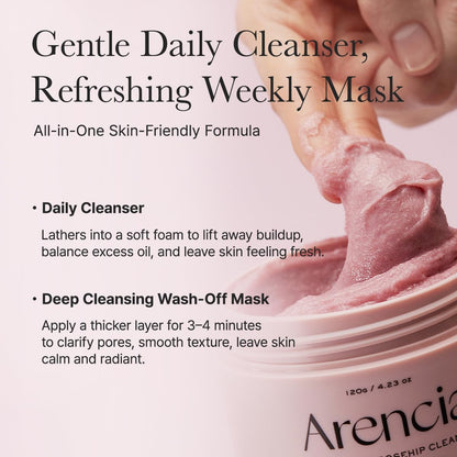 Arencia Fresh Rosehip Mochi Cleanser 120g