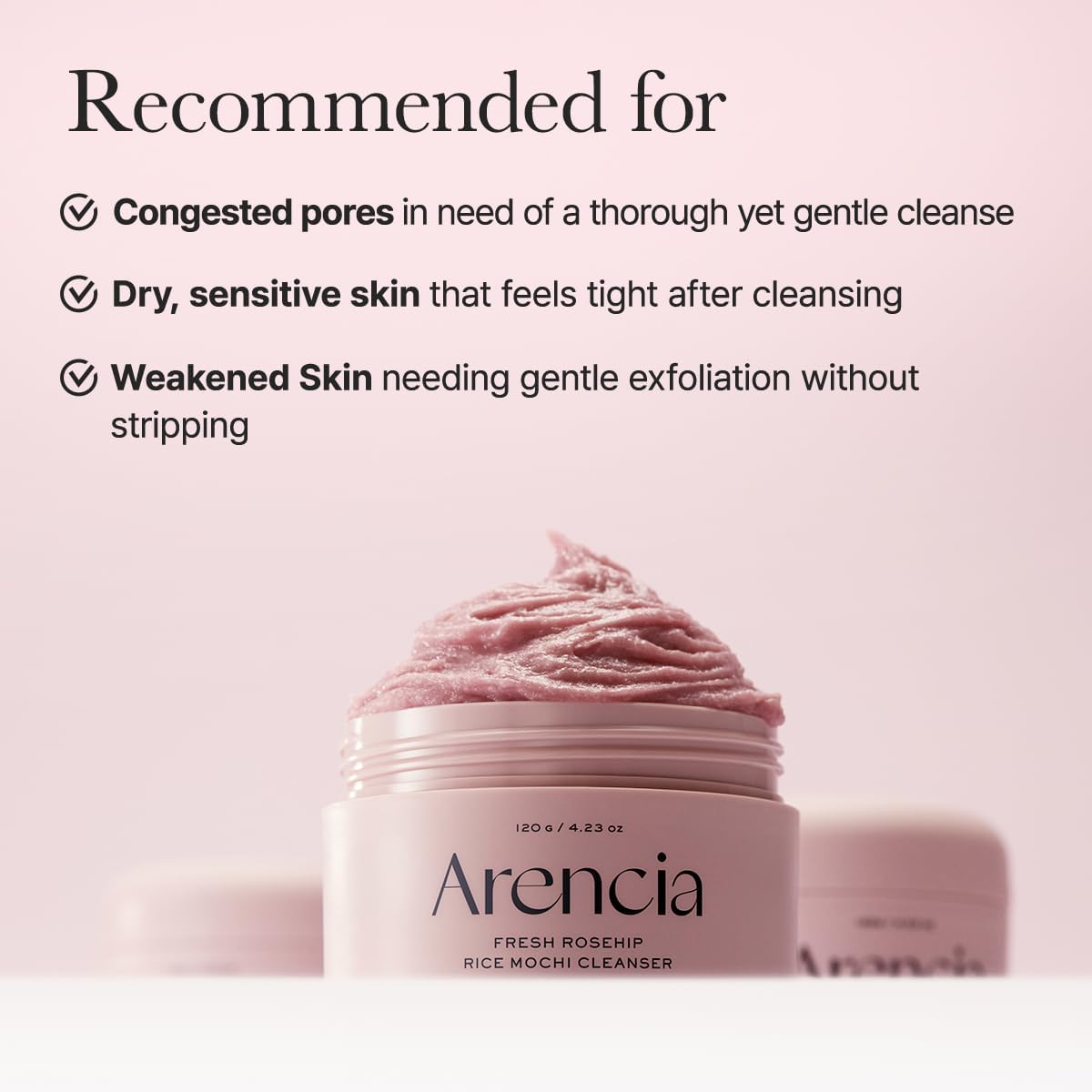 Arencia Fresh Rosehip Mochi Cleanser 120g