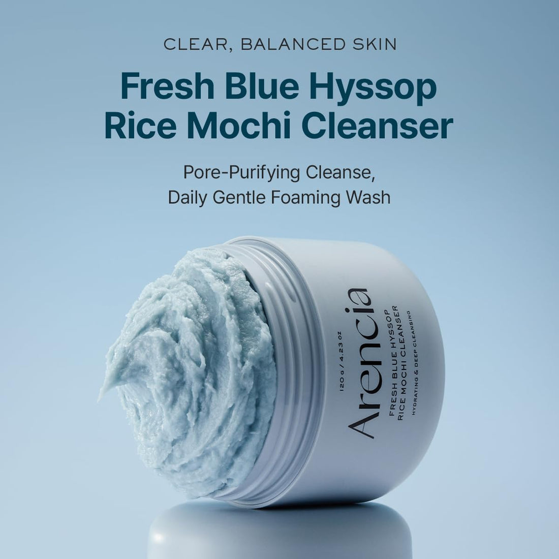 Arencia Fresh Blue Hyssop Rice Mochi Cleanser 120g