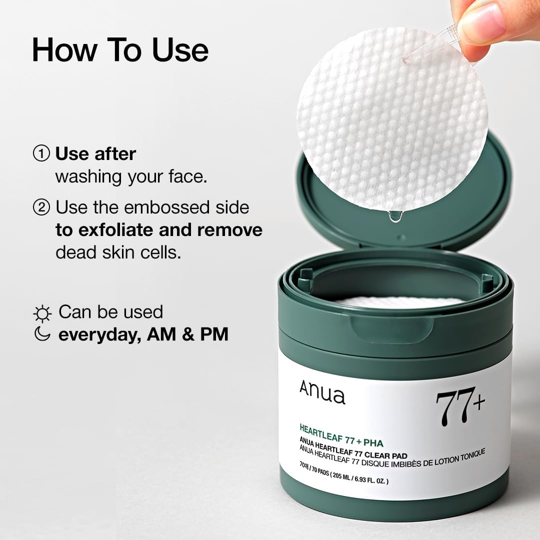 Anua Heartleaf 77% + PHA Clear Toner Pad