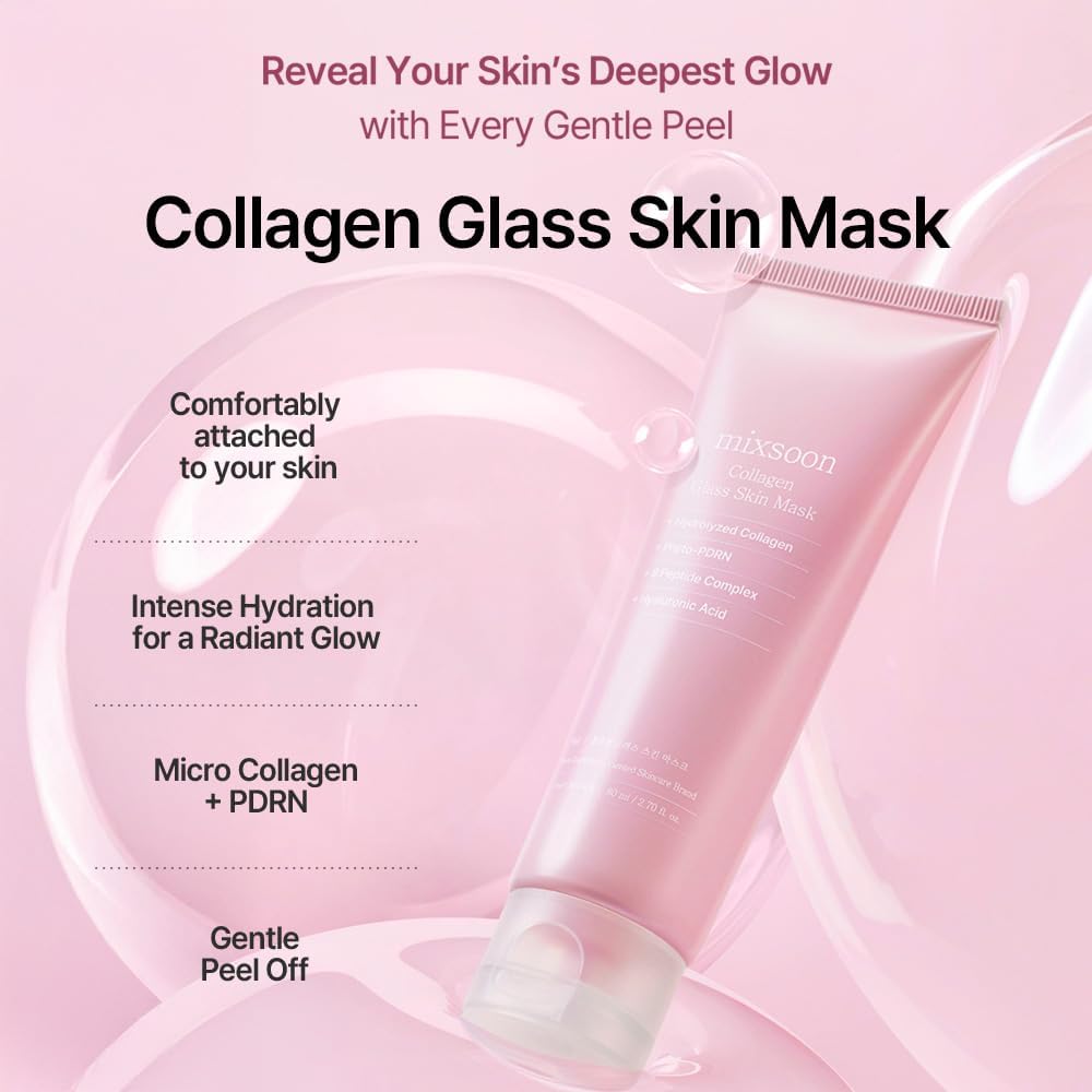 mixsoon collagen glass skin mask benefits infographic