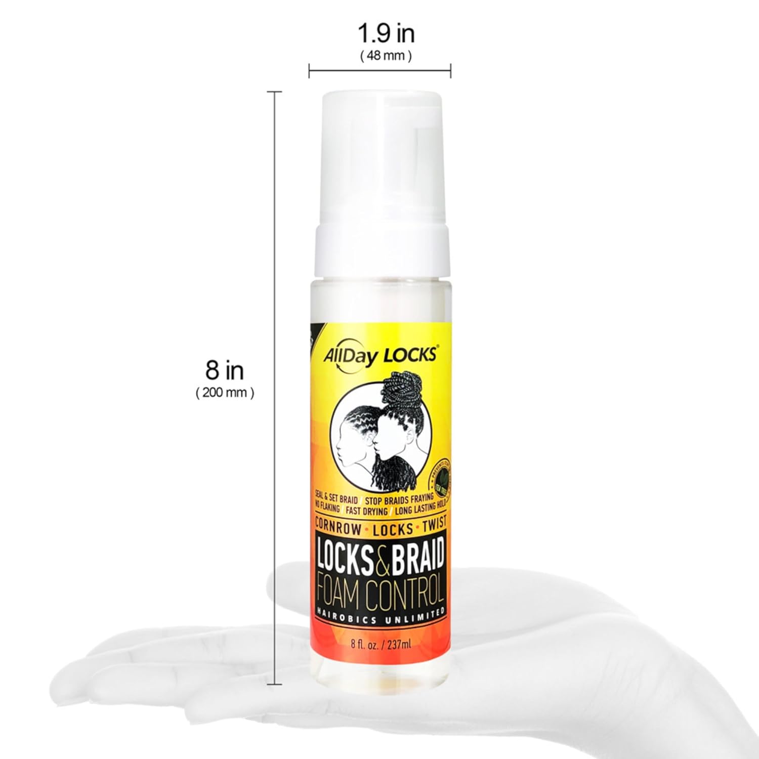 AllDay Locks Locks &amp; Braid Foam Control Hairobics Unlimited 8oz