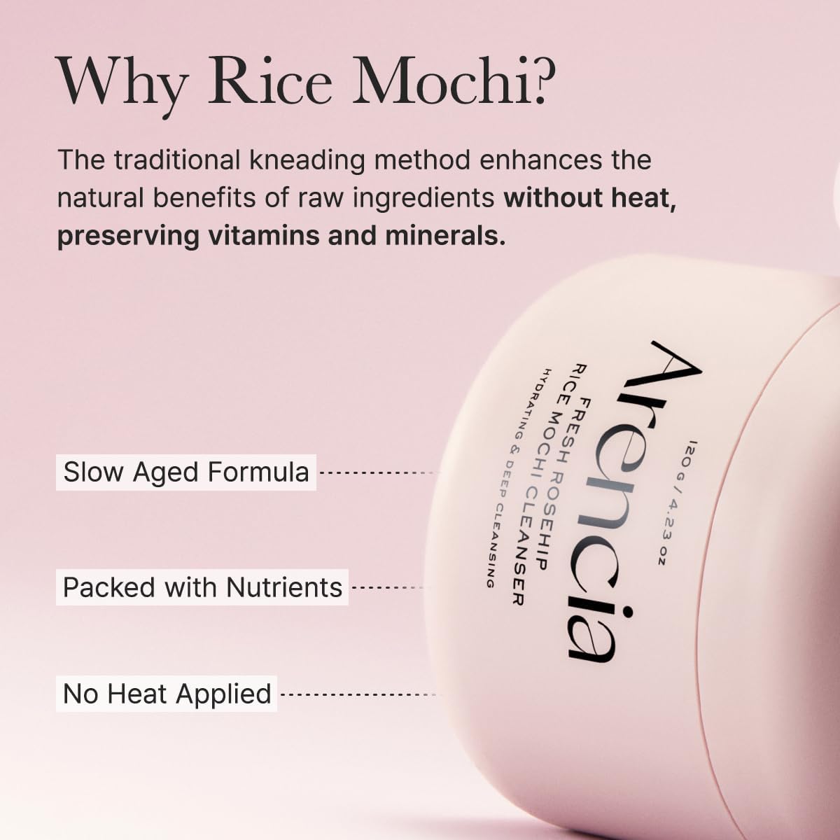 Arencia Fresh Rosehip Mochi Cleanser 120g