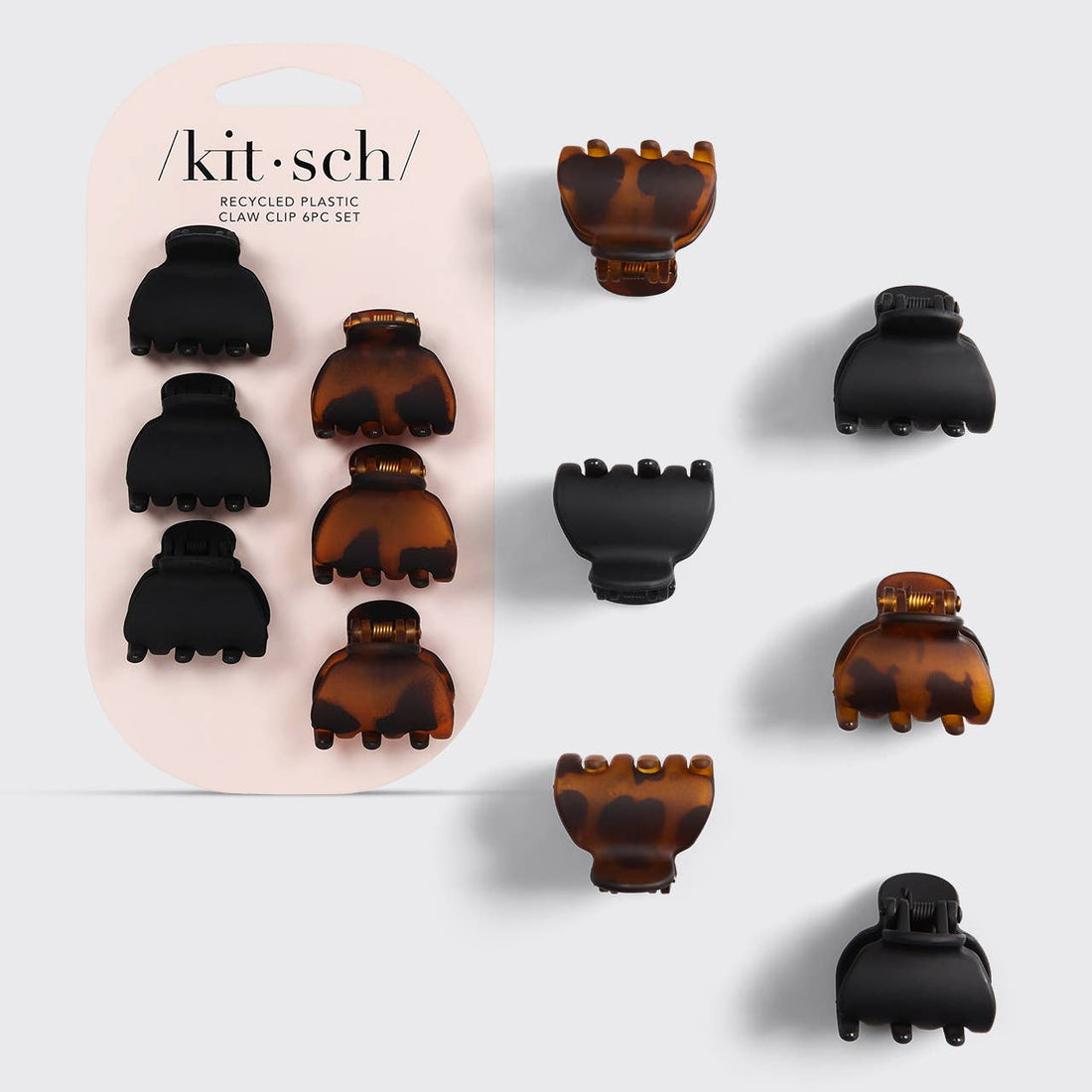 Kitsch X-Small Claw Clips 6pc - Black &amp; Tort