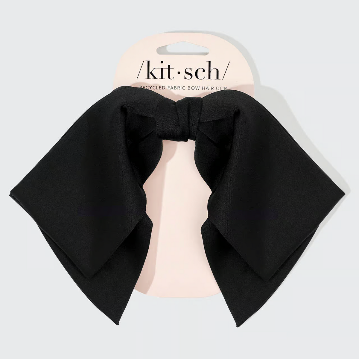 Kitsch Recycled Fabric Bow Hair Clip 1pc- Black