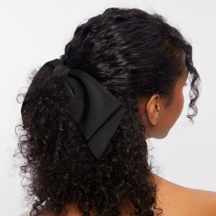 Kitsch Recycled Fabric Bow Hair Clip 1pc- Black