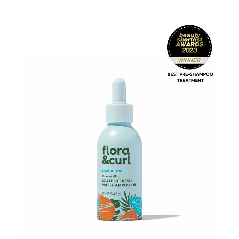 Flora &amp; Curl Coconut Mint Scalp Refresh Pre-Shampoo Oil 100ml