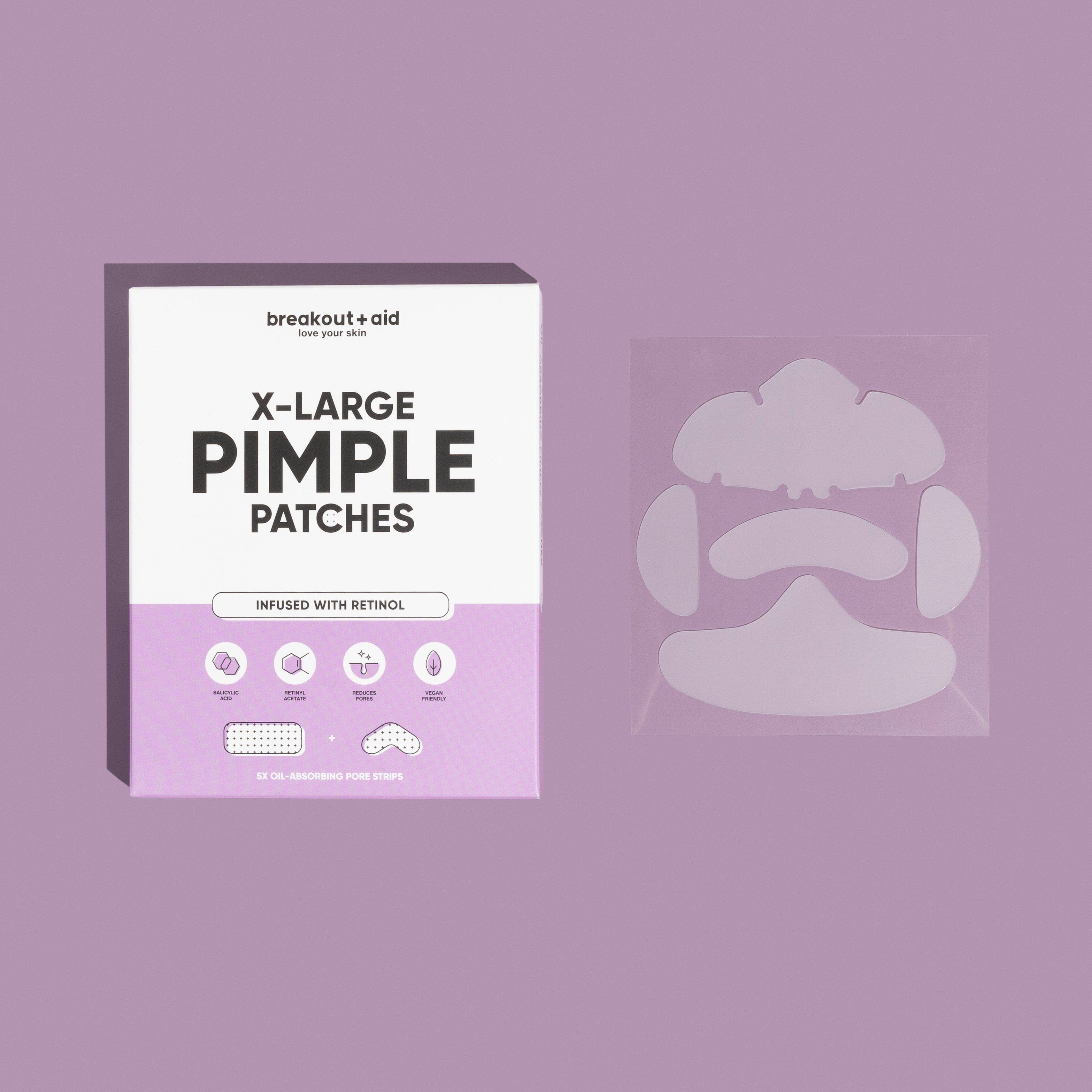 BreakoutAid X-Large Pimple Patches Infused with Retinol & Salicylic acid 5 Strips