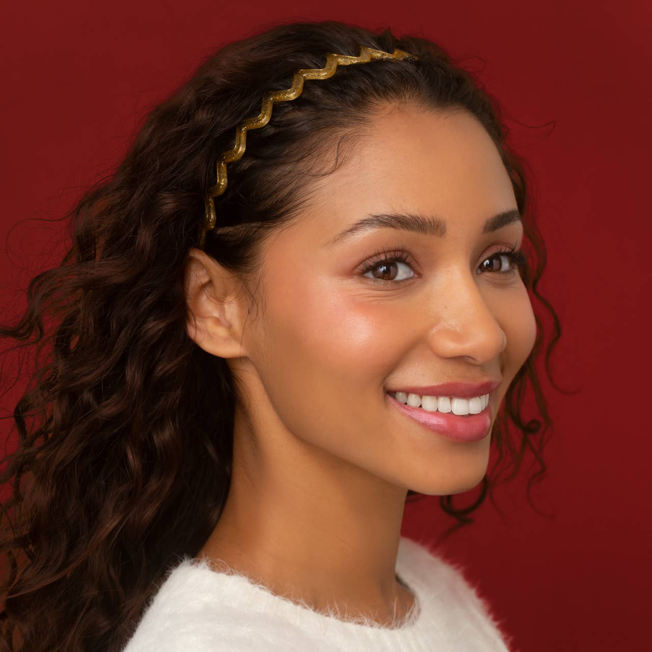Kitsch Zig Zag Headbands 2pc Set - Gold & Red