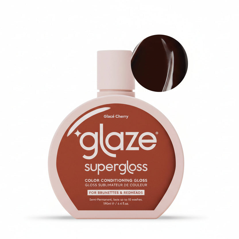 Bottle of Glaze Supergloss hair color on a white background
