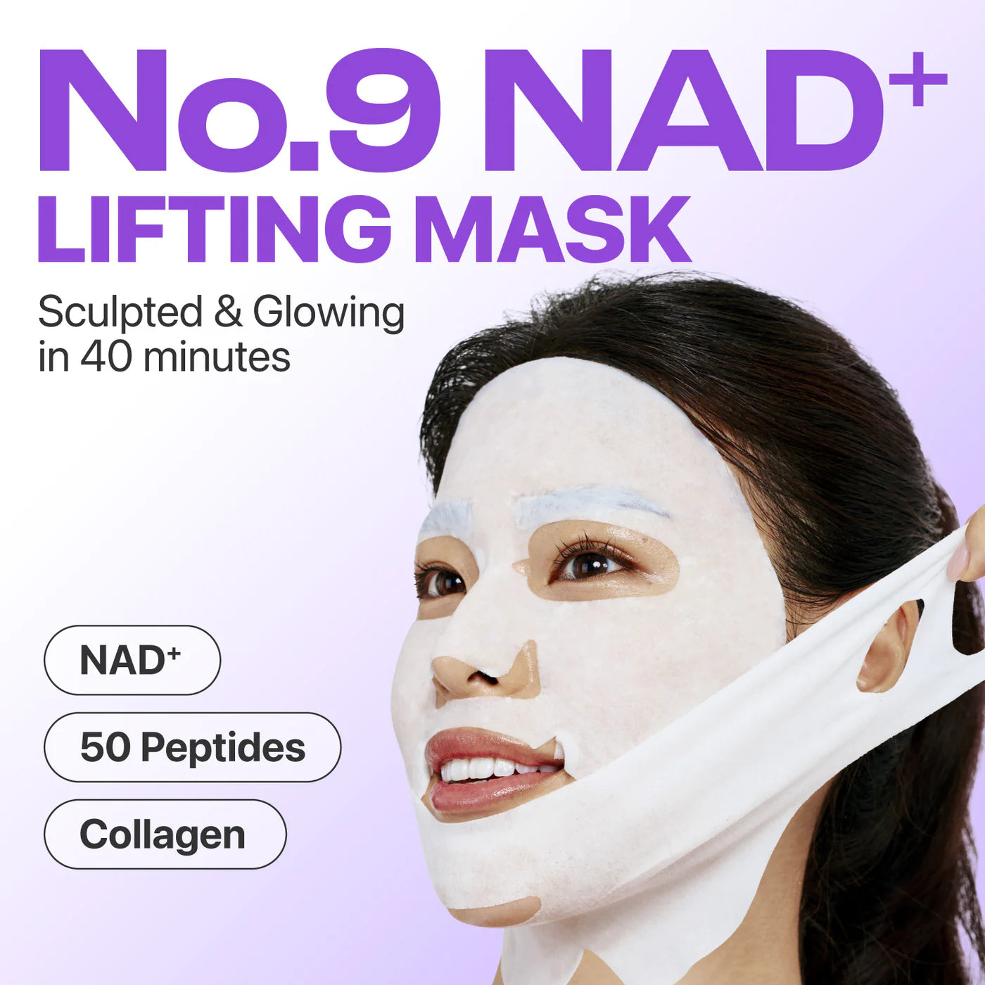 Numbuzin No.9 NAD+ BIO Lifting-sil Full Face Mask (4 Sheets + Lifting Band)