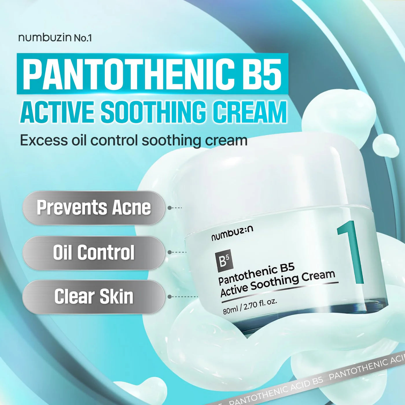 Numbuzin No.1 Pantothenic B5 Active Soothing Cream 80ml
