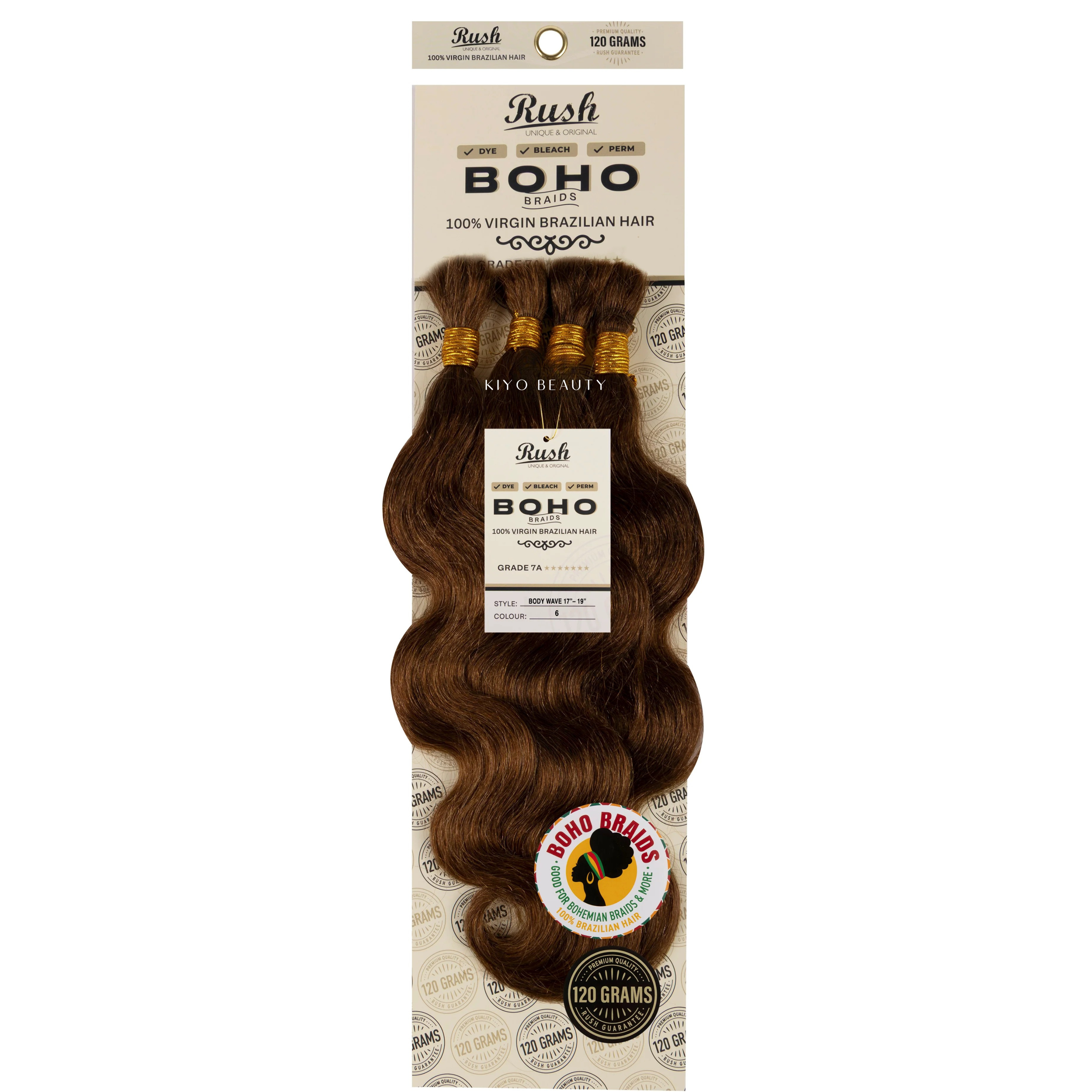 Rush 100% Virgin Brazilian Boho Braids Body Wave Bulk 17-19"