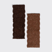 Kitsch Wide Lace Elastic Headbands 2pc Set - Mocha & Chocolate