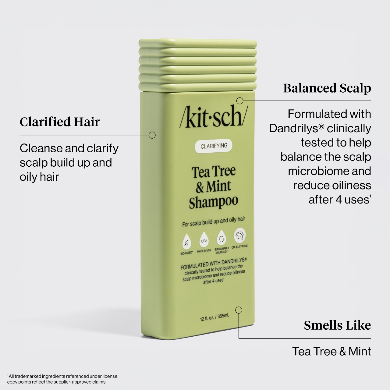 Kitsch Clarifying Tea Tree & Mint Shampoo & Conditioner Bottle Duo -2pc